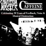 Plakat 20 Jahre Crowskin, schwarz weiß, oben stehen Bandnamen unten die Silluette einer Band im Scheinwerferlicht